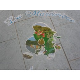 Nappe cirée transparent carte Martinique 472g