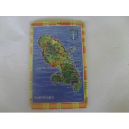 Magnet carte Martinique fleurs 18g