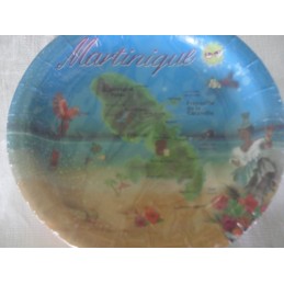 Assiettes jetables carte Martinique GM