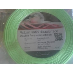 Ruban tissus satin vert double face